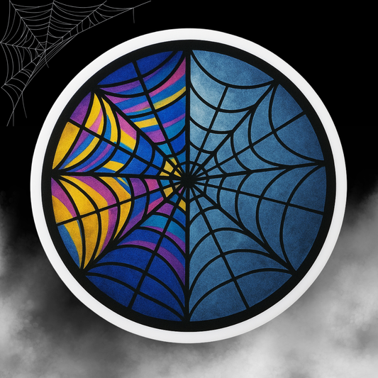 Stained Glass Spiderweb Sticker
